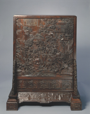 图片[1]-Red sandalwood carved orchid pavilion with eight columns and eight drawers-China Archive